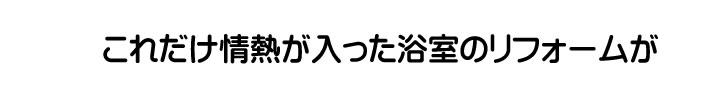 これだけ情熱が入った浴室のリフォームが