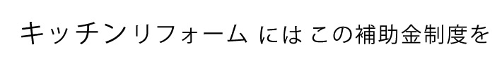 キッチンリフォームにはこの補助金制度を