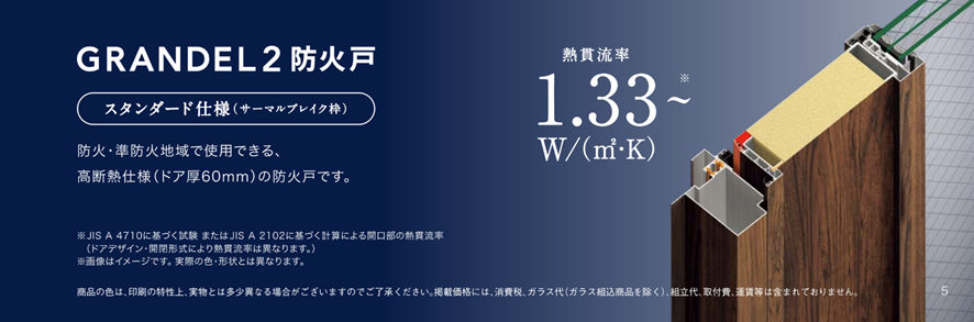 GRANDEL 2 防火戸 スタンダード仕様(サーマルブレイク枠)