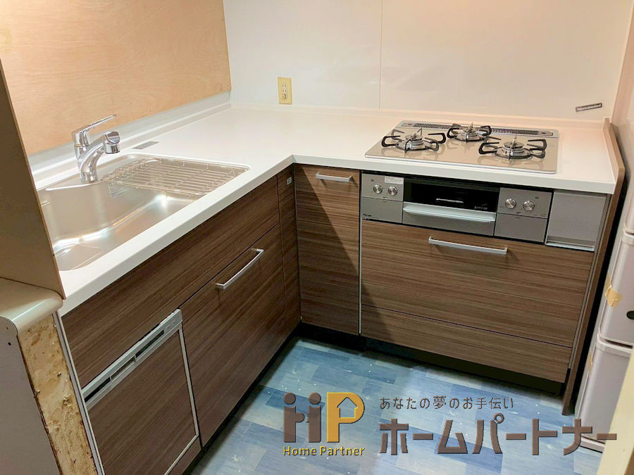 施工後のタカラスタンダード　キッチン Refit　リフィットＬ型