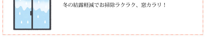 冬の結露軽減でお掃除ラクラク、窓カラリ！