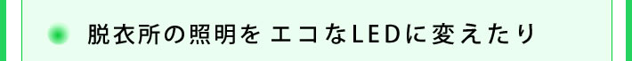 脱衣所の照明をエコなLEDに変えたり