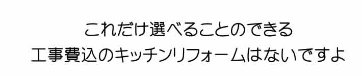 これだけ選べることができる工事費込みのキッチンリフォームはないですよ