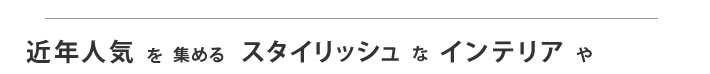 近年人気を集めるスタイリッシュなインテリアや