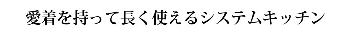 愛着を持って長く使えるシステムキッチン