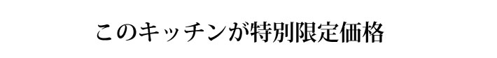 このキッチンが特別限定価格