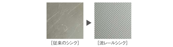 従来のシンクと流レールシンクの図