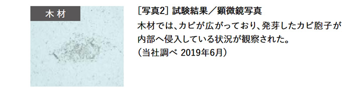 [写真２]試験結果/顕微鏡写真