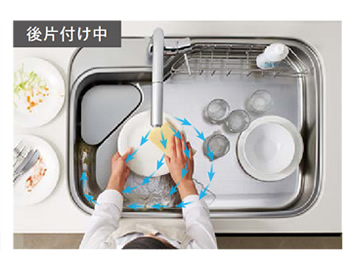 後片付け中