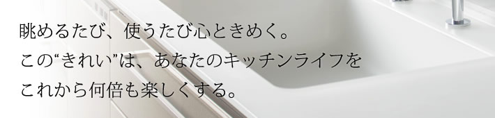 眺めるたび、使うたび心ときめく。このきれいはあなたのキッチンライフをこれから何倍も楽しくする。