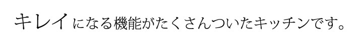 キレイになる機能がたくさんついたキッチンです。