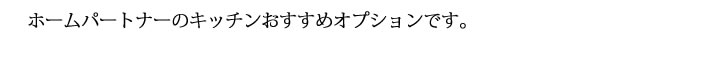 ホームパートナーのキッチンおすすめオプションです。