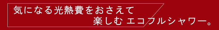 気になる光熱費をおさえて楽しむエコフルシャワー。