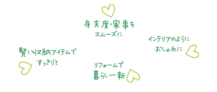 身支度・家事をスムーズに　インテリアのようにおしゃれに　賢い収納アイテムですっきりと　リフォームで暮らし一新