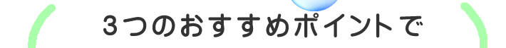 3つのおすすめポイントで