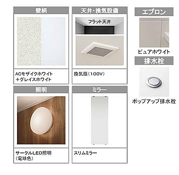 サークルLED照明　ポップアップ排水栓
