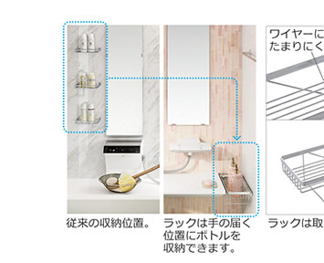 収納量たっぷりのラック