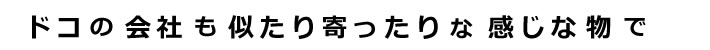 ドコの会社も似たり寄ったりな感じな物で