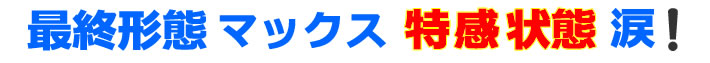 最終形態　マックス　特感状態　涙！