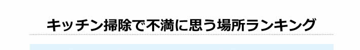 キッチン掃除で不満に思う場所ランキング