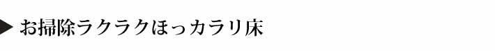 お掃除ラクラクほっカラリ床